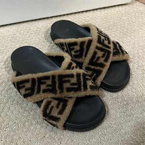 Fendi shearling slides